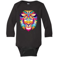 Colorful Abstract Lion Baby Long Sleeve Bodysuit