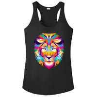 Colorful Abstract Lion Ladies PosiCharge Competitor Racerback Tank