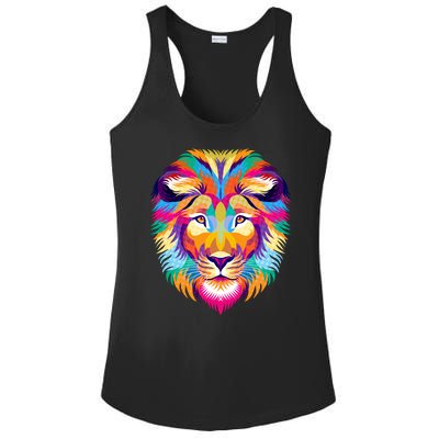 Colorful Abstract Lion Ladies PosiCharge Competitor Racerback Tank