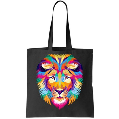 Colorful Abstract Lion Tote Bag