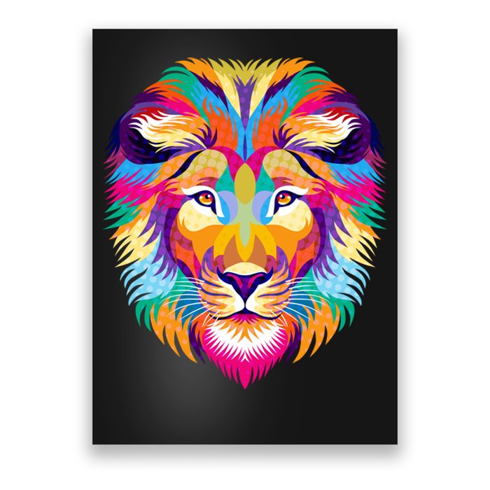 Colorful Abstract Lion Poster