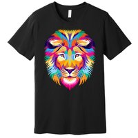 Colorful Abstract Lion Premium T-Shirt