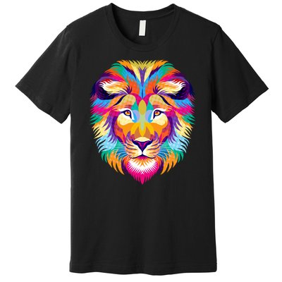 Colorful Abstract Lion Premium T-Shirt