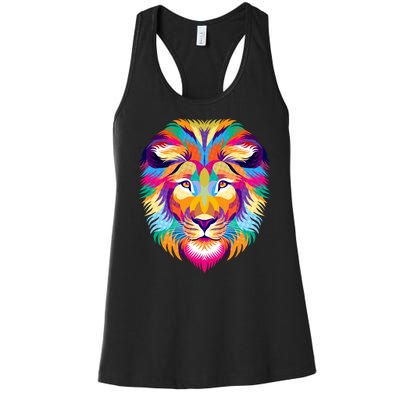 Colorful Abstract Lion Women's Racerback Tank