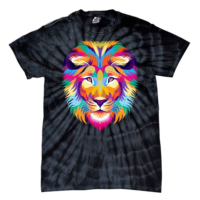 Colorful Abstract Lion Tie-Dye T-Shirt