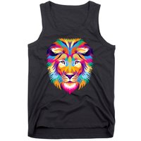 Colorful Abstract Lion Tank Top