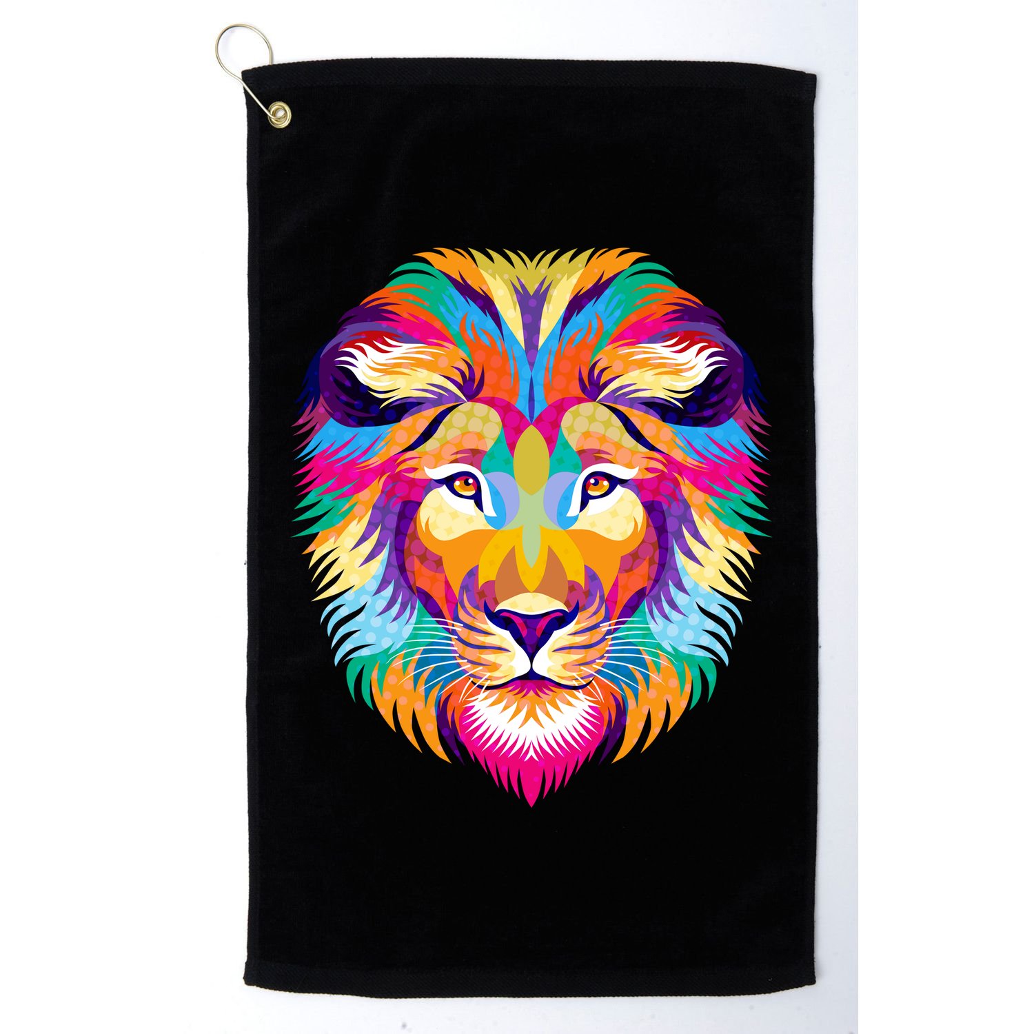 Colorful Abstract Lion Golf Towel