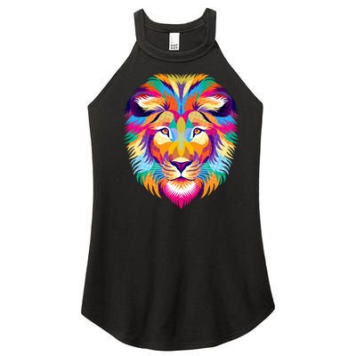 Colorful Abstract Lion Women's Perfect Tri Rocker Tank