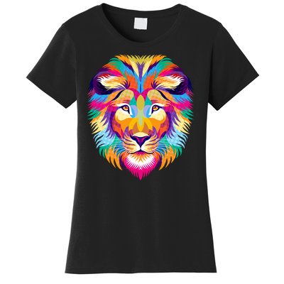 Colorful Abstract Lion Women's T-Shirt