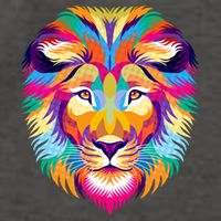 Colorful Abstract Lion Vector Backpack