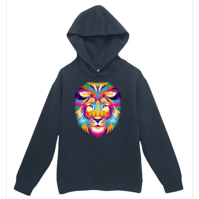 Colorful Abstract Lion Urban Pullover Hoodie