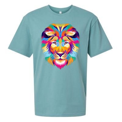 Colorful Abstract Lion Sueded Cloud Jersey T-Shirt