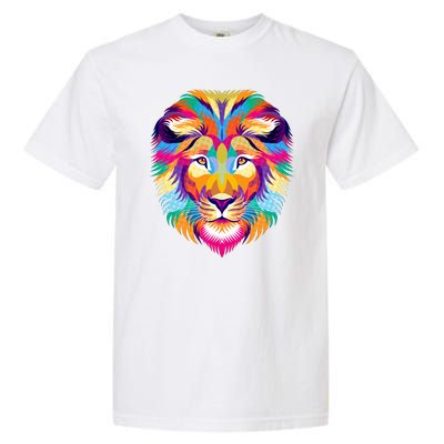 Colorful Abstract Lion Garment-Dyed Heavyweight T-Shirt