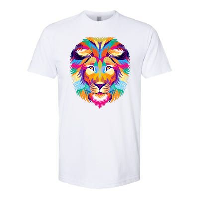 Colorful Abstract Lion Softstyle CVC T-Shirt