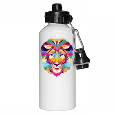 Colorful Abstract Lion Aluminum Water Bottle