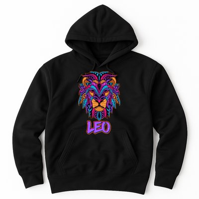Colorful Abstract Lion Leo Zodiac Hoodie