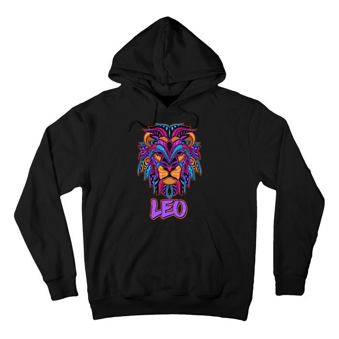 Colorful Abstract Lion Leo Zodiac Hoodie