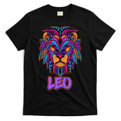 Colorful Abstract Lion Leo Zodiac T-Shirt