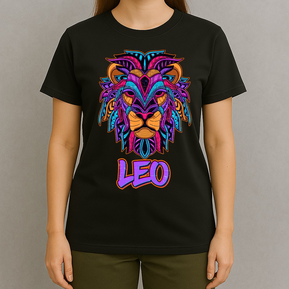 Colorful Abstract Lion Leo Zodiac T-Shirt