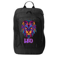 Colorful Abstract Lion Leo Zodiac City Backpack