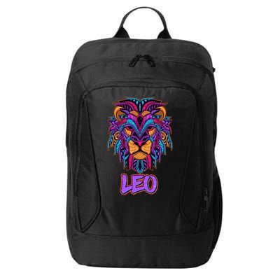 Colorful Abstract Lion Leo Zodiac City Backpack