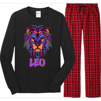 Colorful Abstract Lion Leo Zodiac Long Sleeve Pajama Set