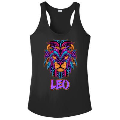 Colorful Abstract Lion Leo Zodiac Ladies PosiCharge Competitor Racerback Tank