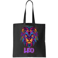 Colorful Abstract Lion Leo Zodiac Tote Bag