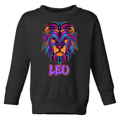 Colorful Abstract Lion Leo Zodiac Toddler Sweatshirt