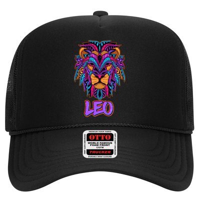 Colorful Abstract Lion Leo Zodiac Trucker Hat