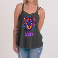 Colorful Abstract Lion Leo Zodiac Women's Strappy Tank