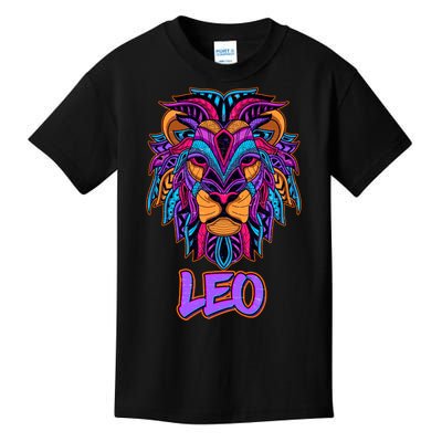 Colorful Abstract Lion Leo Zodiac Kids T-Shirt