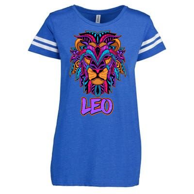 Colorful Abstract Lion Leo Zodiac Enza Ladies Jersey Football T-Shirt