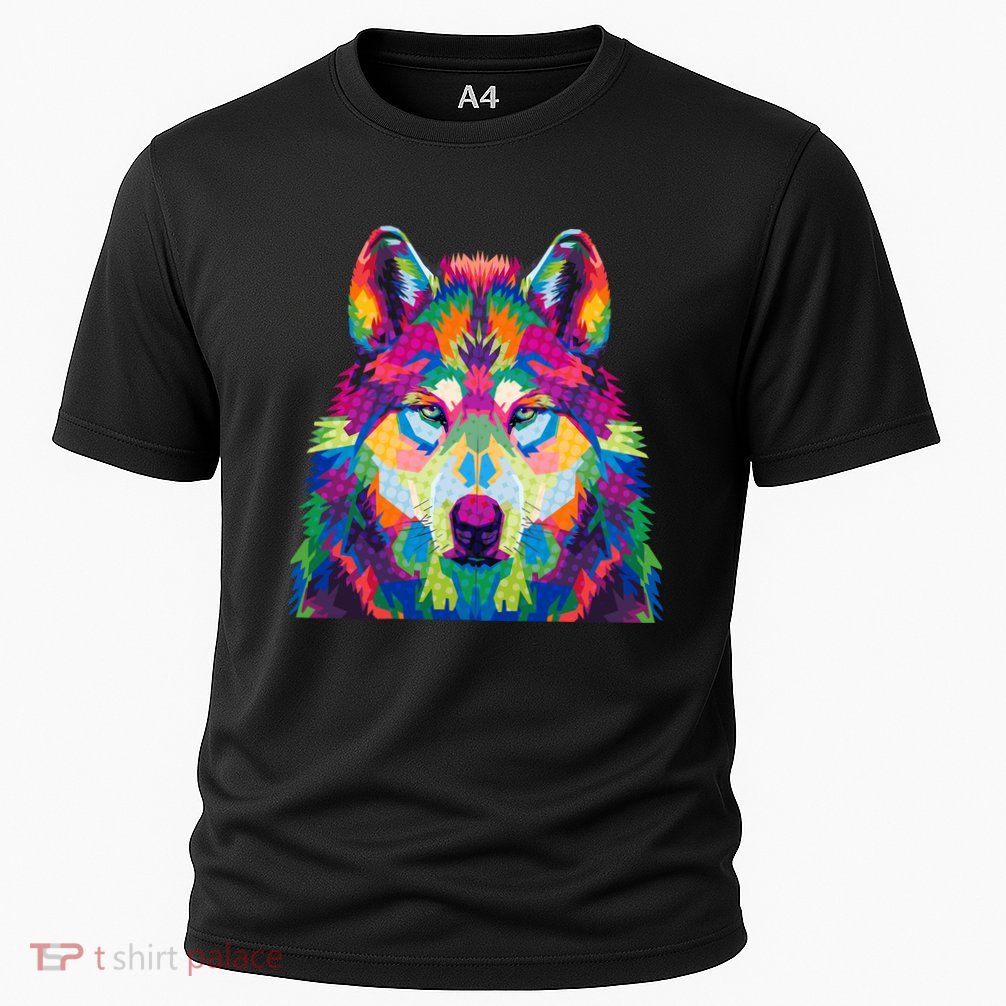 Colorful Abstract Wolf Performance Shirt