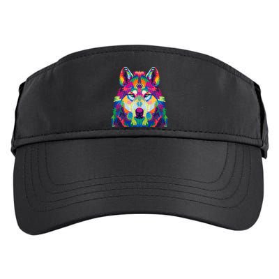 Colorful Abstract Wolf Adult Drive Performance Visor