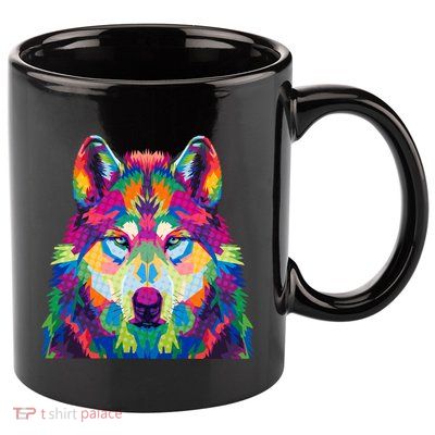 Colorful Abstract Wolf 11oz C Handle Ceramic Mug