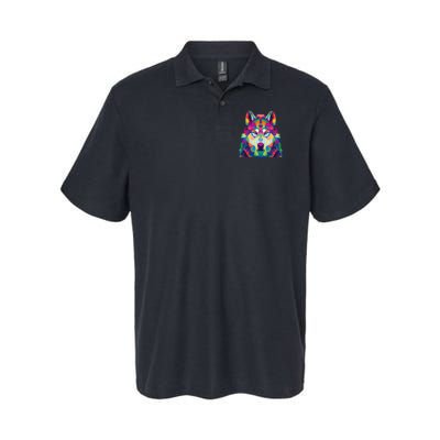 Colorful Abstract Wolf Polo