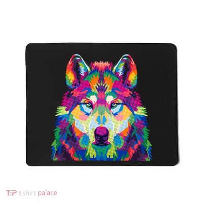 Colorful Abstract Wolf Mousepad