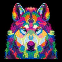 Colorful Abstract Wolf Womens Tank Top