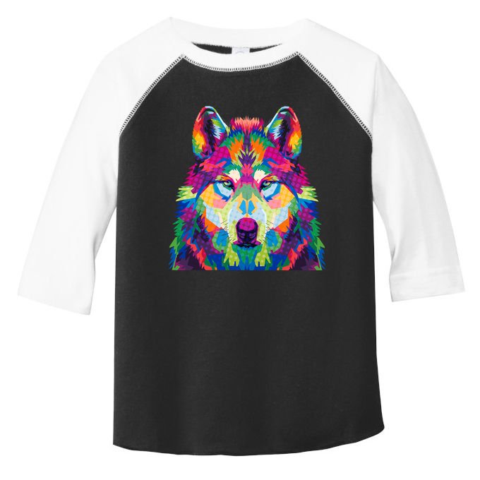 Colorful Abstract Wolf Toddler Fine Jersey T-Shirt