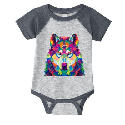 Colorful Abstract Wolf Infant Baby Jersey Bodysuit