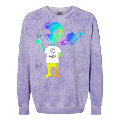 Colorful Alien Storm Area 51 Funny Colorblast Crewneck Sweatshirt