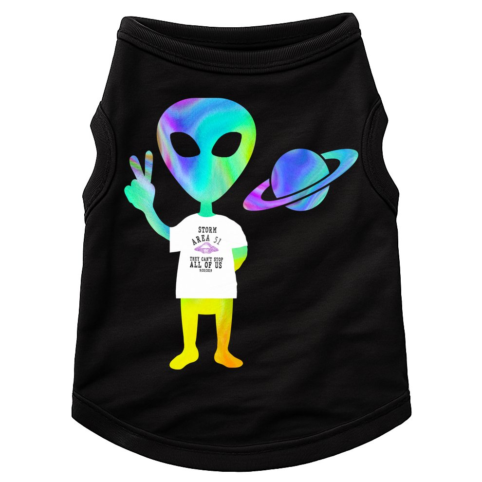 Colorful Alien Storm Area 51 Funny Doggie Tank