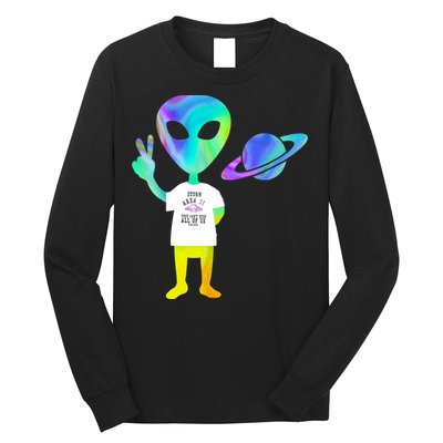 Colorful Alien Storm Area 51 Funny Long Sleeve Shirt