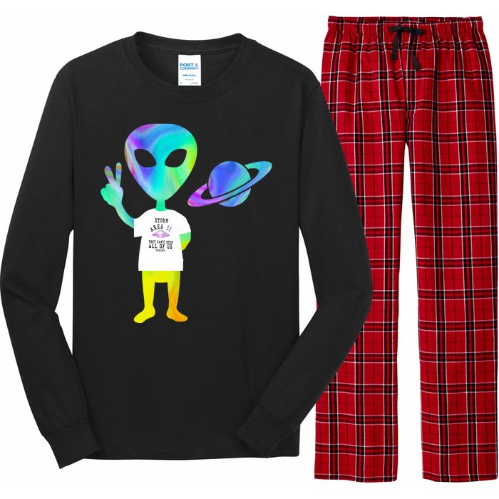 Colorful Alien Storm Area 51 Funny Long Sleeve Pajama Set