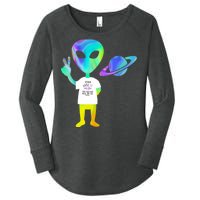 Colorful Alien Storm Area 51 Funny Women's Perfect Tri Tunic Long Sleeve Shirt