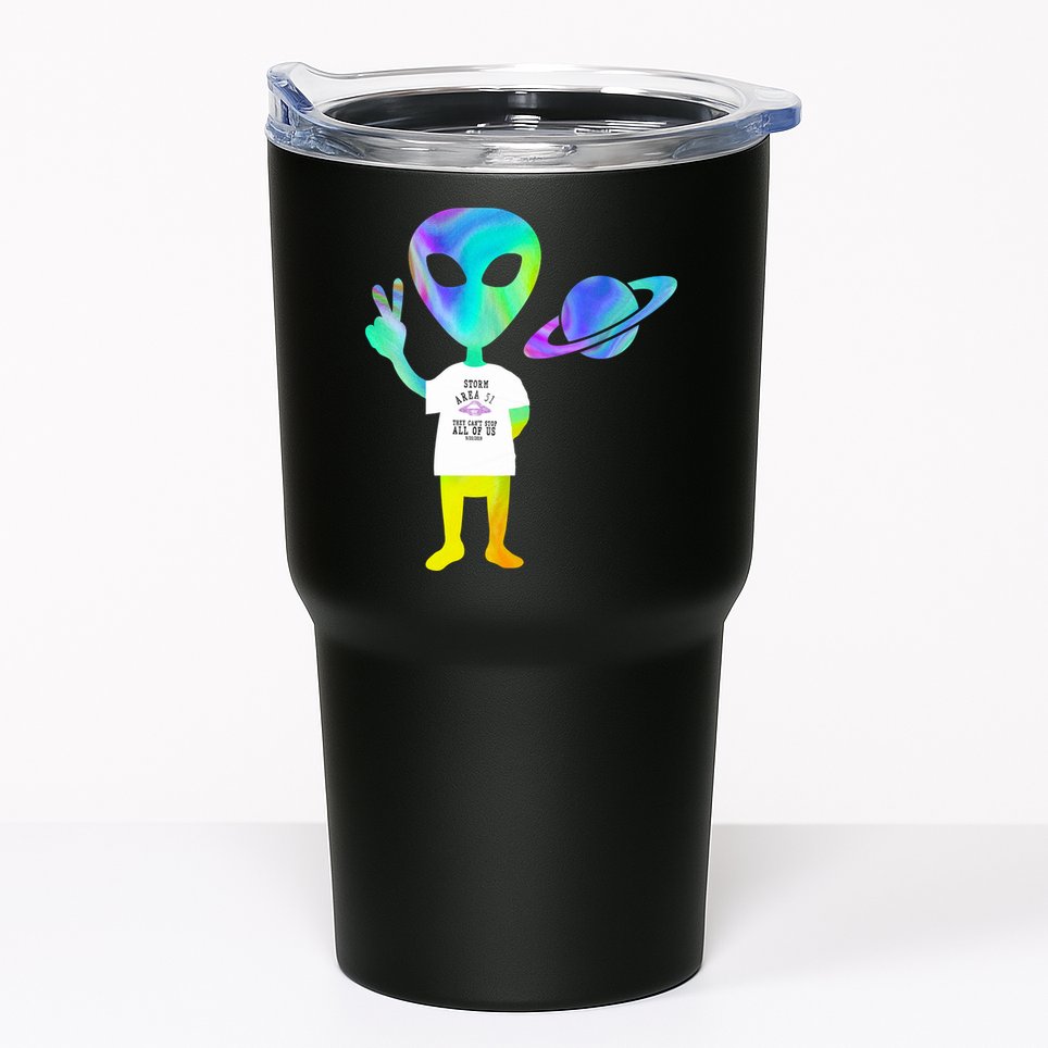 Colorful Alien Storm Area 51 Funny Tumbler