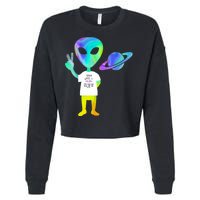 Colorful Alien Storm Area 51 Funny Cropped Pullover Crew