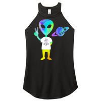 Colorful Alien Storm Area 51 Funny Women's Perfect Tri Rocker Tank