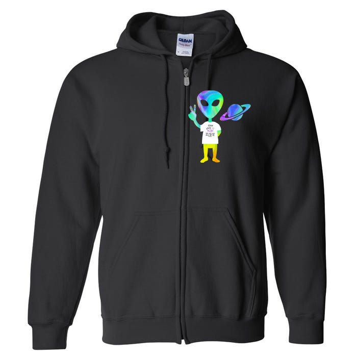 Colorful Alien Storm Area 51 Funny Full Zip Hoodie